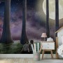 3D Look Moon Landscape with Cute Kids Wallpaper Mural