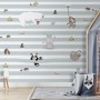Cute Animals on the Colorful Stripe Wallpaper Mural