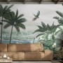 Misty Tropical Forest with Lake Wallpaper Mural