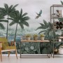 Misty Tropical Forest with Lake Wallpaper Mural