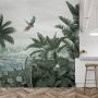 Misty Tropical Forest with Lake Wallpaper Mural