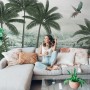 Misty Tropical Forest with Lake Wallpaper Mural