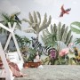 Kids Jungle View with Exotic Animals Wallpaper Mural