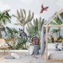 Kids Jungle View with Exotic Animals Wallpaper Mural