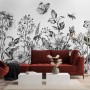 Black and White Floral Wallpaper Mural