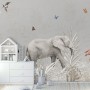 Tropical Animals with Leafs Wallpaper Mural For Children