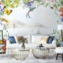 Sea View with Garden Flowers Wallpaper Mural