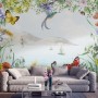 Sea View with Garden Flowers Wallpaper Mural
