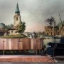 Historical City Wall on Seaside Wallpaper Mural