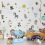 Cute Baby Animals with Sun Wallpaper Mural