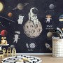 Astronaut and Animals in Space Wallpaper Mural for Children