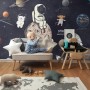 Astronaut and Animals in Space Wallpaper Mural for Children