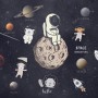 Astronaut and Animals in Space Wallpaper Mural for Children