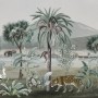 Vintage Exotic Landscape with Wild Animals Wallpaper Mural