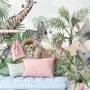 Kids Tropical Animals with Leafs Wallpaper Mural