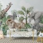 Kids Tropical Animals with Leafs Wallpaper Mural