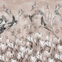 Flying Birds on Flowers Wallpaper Mural