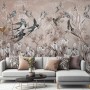 Flying Birds on Flowers Wallpaper Mural