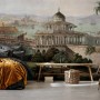 Old City Landscape with Castle Historical Wallpaper Mural