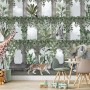Kids Tropical Animals Around the Arch Wallpaper Mural