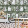 Kids Tropical Animals Around the Arch Wallpaper Mural