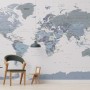 White and Purple Political World Map Wallpaper Mural