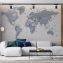 White and Purple Political World Map Wallpaper Mural