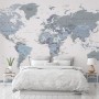 White and Purple Political World Map Wallpaper Mural