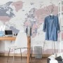 Pink and Purple Political World Map Wallpaper Mural