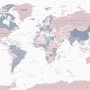 Pink and Purple Political World Map Wallpaper Mural
