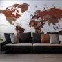 White and Brown Political World Map Wallpaper Mural