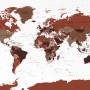 White and Brown Political World Map Wallpaper Mural