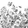 Black and White Floral Wallpaper Mural