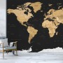 Black Political World Map Wallpaper Mural