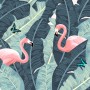 Tropical Banana Leaf with Pink Flamingo Wallpaper Mural