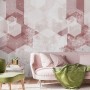 Abstract Pink Geometric Pattern Wallpaper Mural