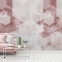 Abstract Pink Geometric Pattern Wallpaper Mural