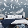 Blue Feathers Wallpaper Mural