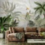 Green Tropical Forest with Parrot Wallpaper Mural