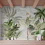 Green Tropical Forest with Parrot Wallpaper Mural