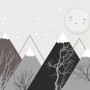 Kids Boys Cute Moon and Mountain Landscape Wallpaper Mural