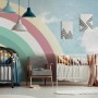 Kids Watercolor Sky and Rainbow Wallpaper Mural