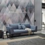 Watercolor Geometric Triangle Pattern Wallpaper Mural