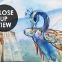 Painting Garden with Fountain, Peacock and Roman Column Wallpaper Mural