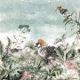 Vintage Historic Paradise Bird Art Wallpaper Mural