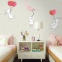 Kids Cartoon Rabbits with Colorful Balloons and Moon Wall Decal Sticker