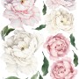 Blue Pink Peony Floral Bouqet Wall Decal Sticker