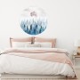 Foggy Forest with Rising Moon Landscape Circle Wall Decal Sticker