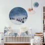 Snowy Forest Circle Landscape Wall Decal Sticker