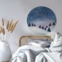 Snowy Forest Circle Landscape Wall Decal Sticker